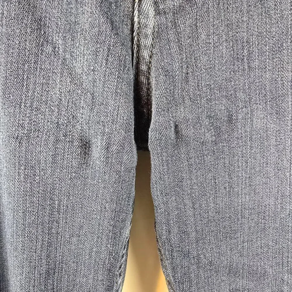 Paige Jeans Mens 34x27 Blue Denim Federal Slim Straight Dark Wash Stretch Damage